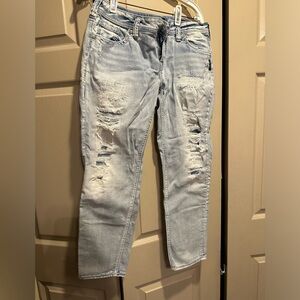 Silver Boyfriend Lightwash Ripped Jeans